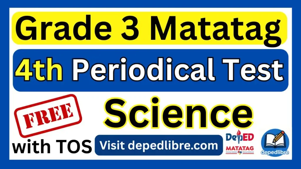 Grade 3 Matatag 4th Periodical Test in Science