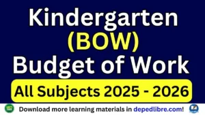 DepEd Budget of Work (BOW) 2025-2026