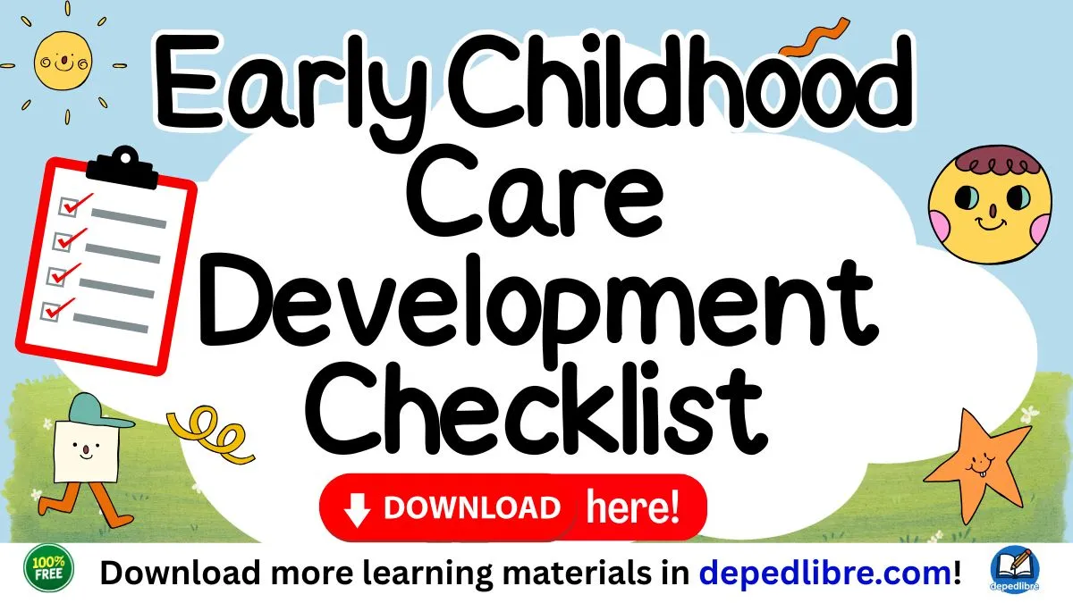 Free ECCD Checklist for Kindergarten PDF - Download here FREE!