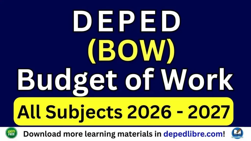 DEPED Budget of Work 2026-2027
