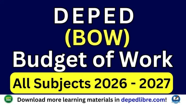 DEPED Budget of Work 2026-2027