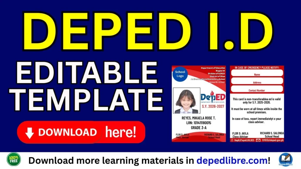 DepEd ID Template Free Download for Students