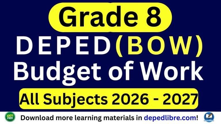 Grade 8 Budget of Work (BOW) MATATAG 2026