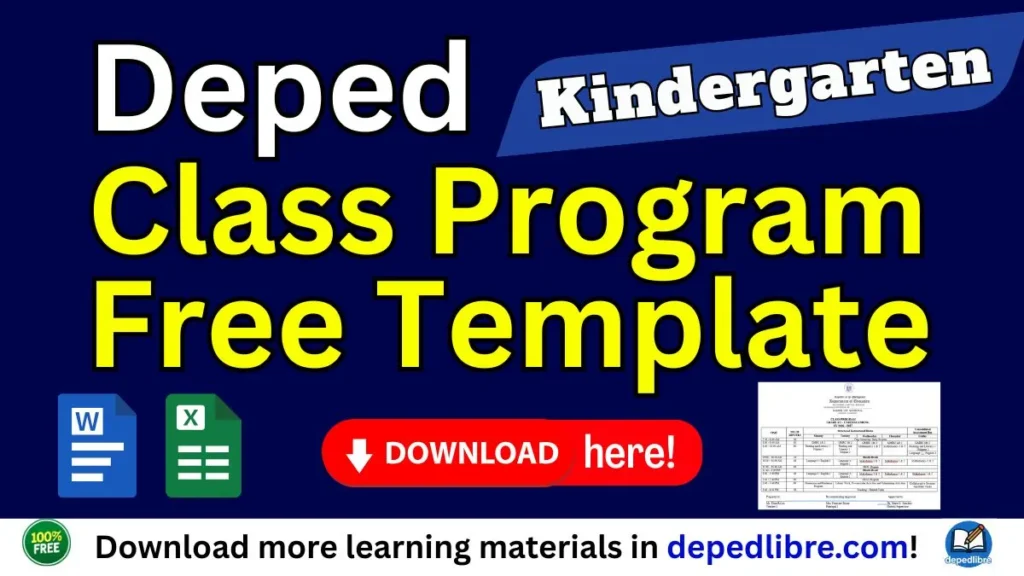 DepEd Class Program for Kindergarten 2026
