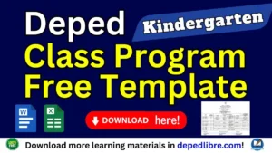 DepEd Class Program for Kindergarten 2026