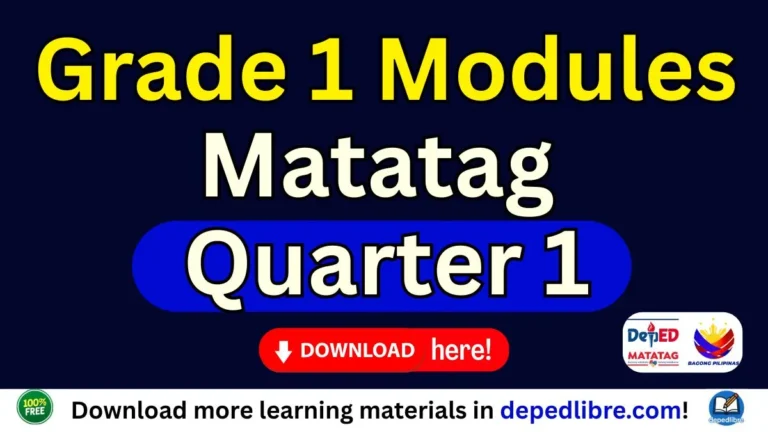 Grade 1 MATATAG module quarter 1