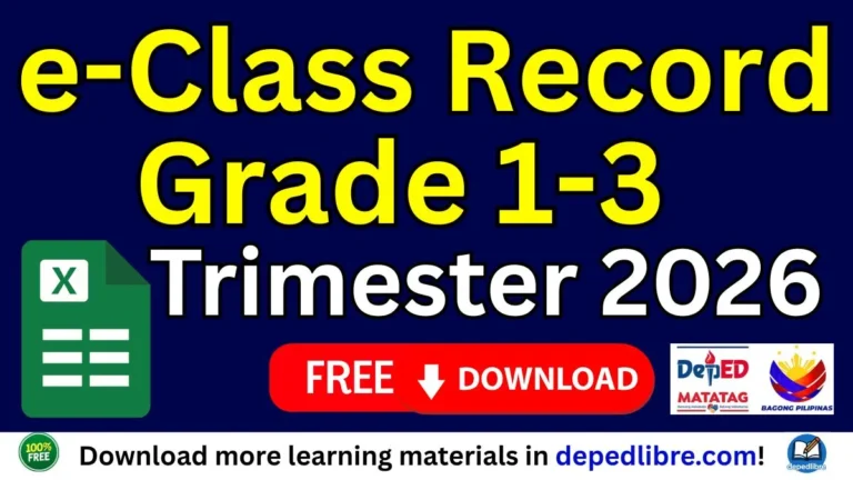 e-class record Grade 1-3 trimester 2026