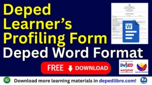 Learner Profiling Form Deped word format