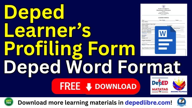Learner Profiling Form Deped word format