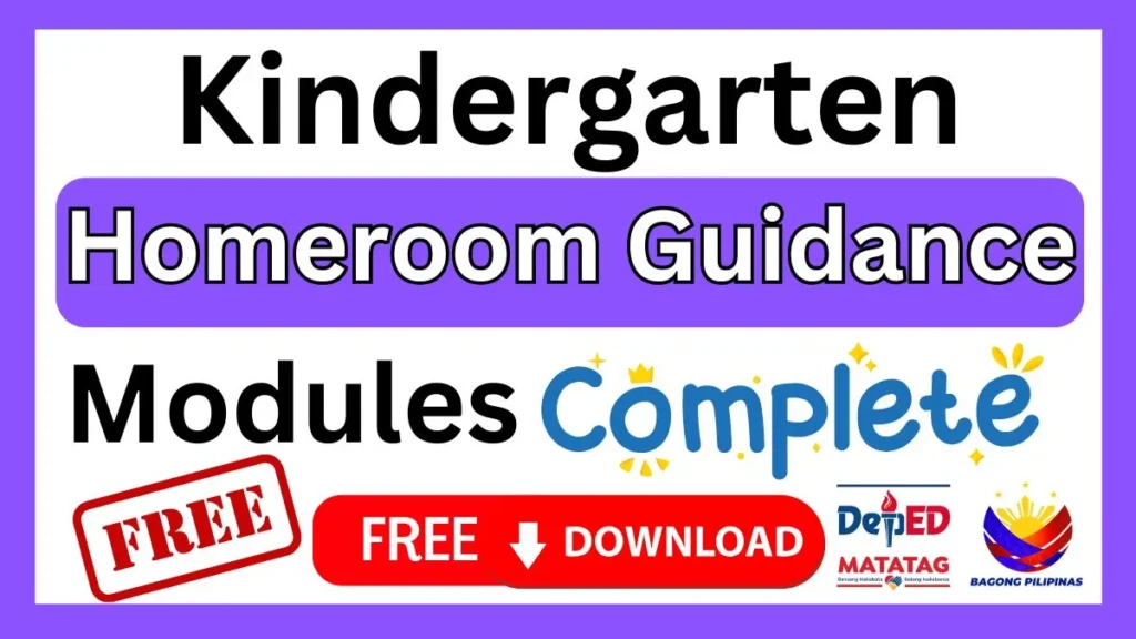 Homeroom Guidance Modules Kindergarten Free Download SY 2026–2027