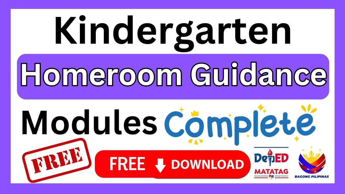 Homeroom Guidance Modules Kindergarten Free Download SY 2026–2027 ...