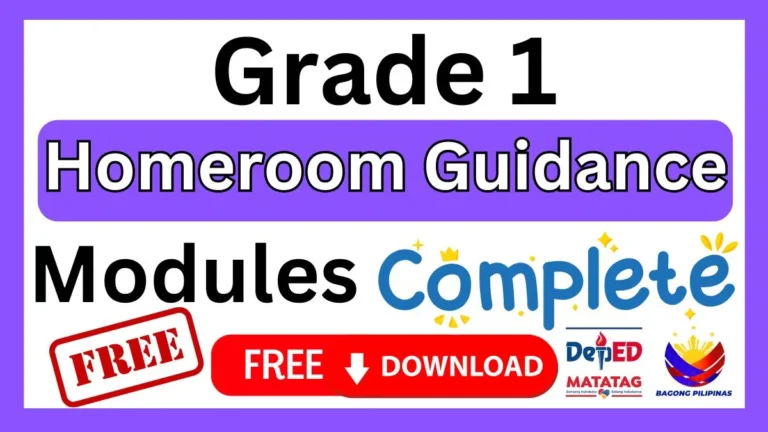 Homeroom Guidance Modules Grade 1 Free Download