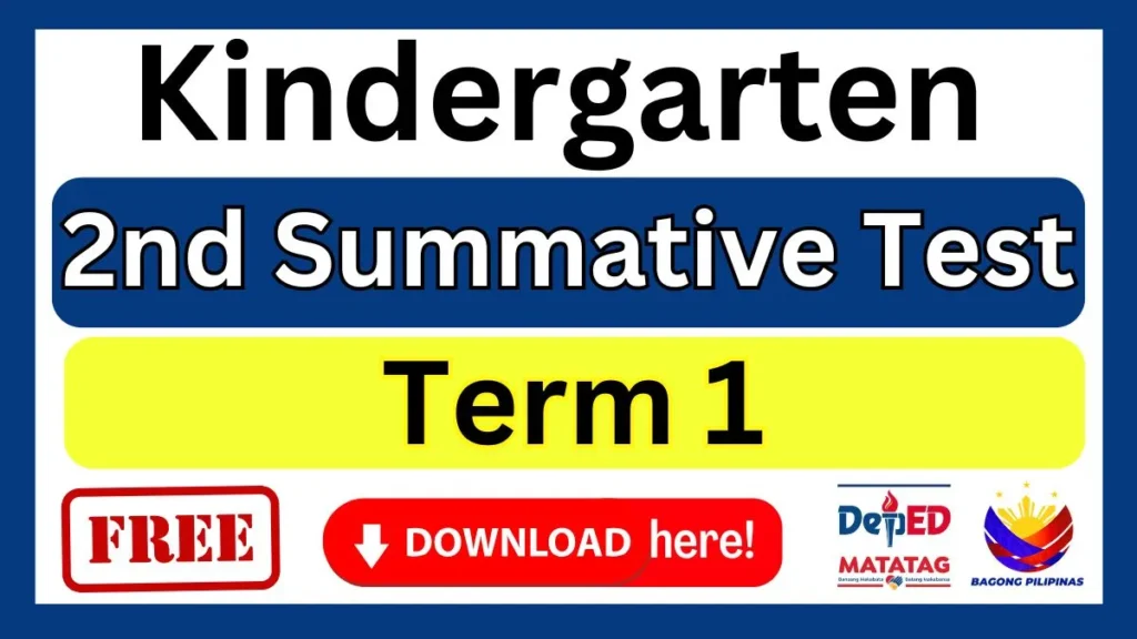 Kindergarten Summative Test 2 Term 1 with Answer Key