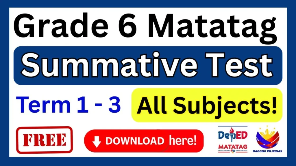 Grade 6 Summative Test with Answer Key