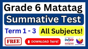 Grade 6 Summative Test with Answer Key