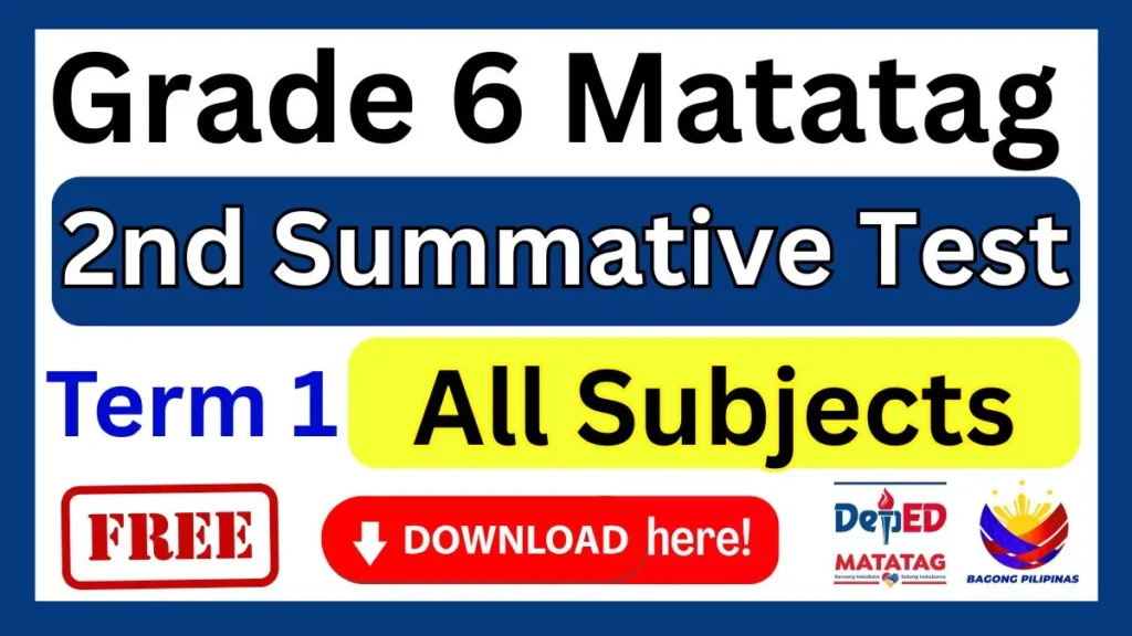 Grade 6 Summative Test 2 Term 1 with Answer Key