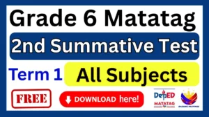 Grade 6 Summative Test 2 Term 1 with Answer Key