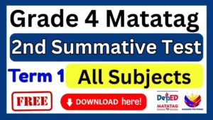 Grade 4 Summative Test 2 Term 1 with Answer Key