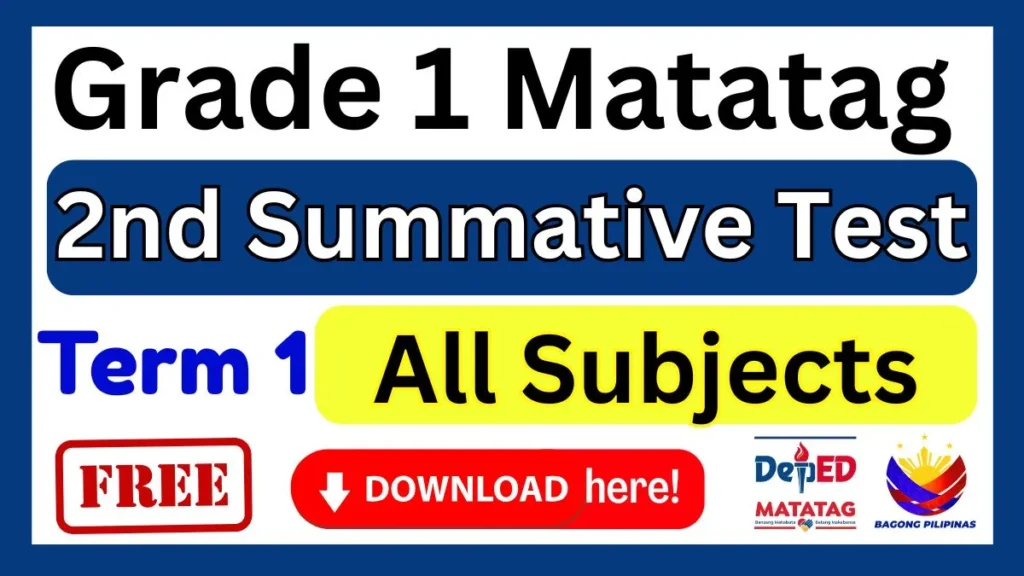 Grade 1 Summative Test 2 Term 1 with Answer Key