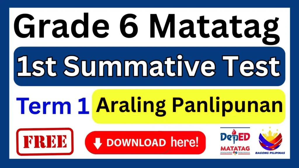 Grade 6 Araling Panlipunan Summative Test