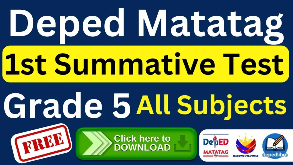 Grade 5 Summative Test with Answer Key