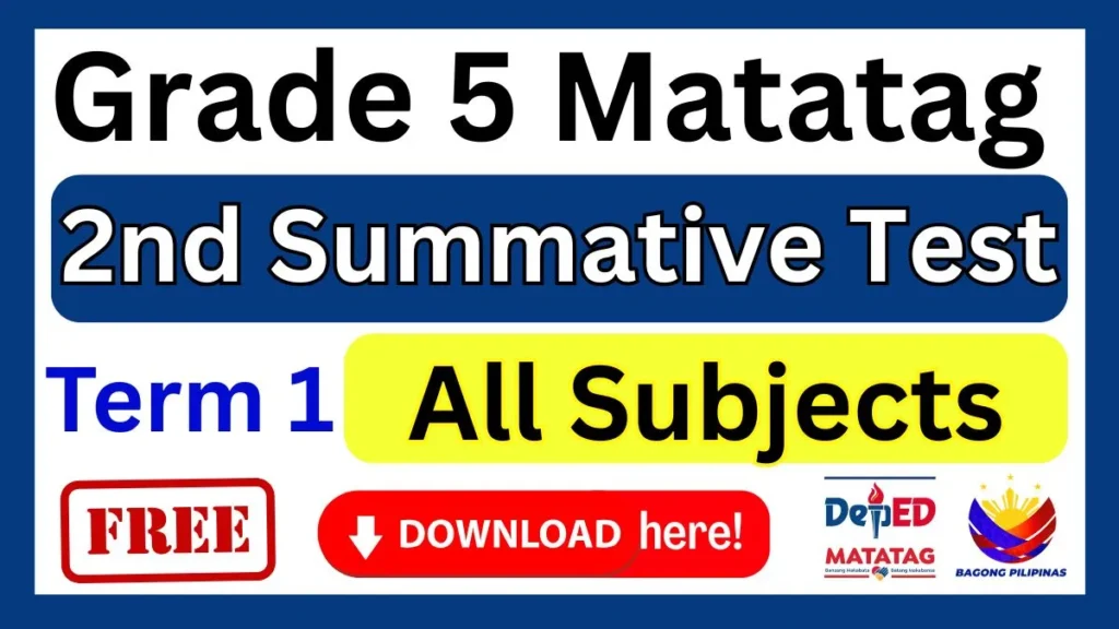 Grade 5 Summative Test 2 Term 1 with Answer Key