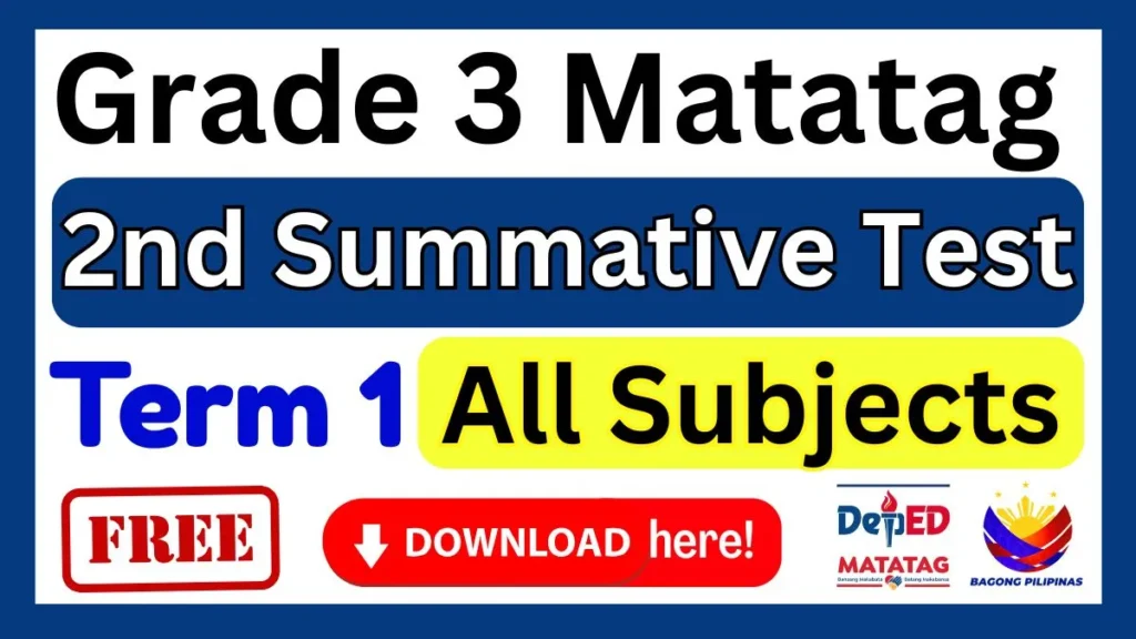 Grade 3 Summative Test 2 Term 1 with Answer Key
