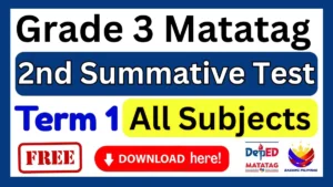 Grade 3 Summative Test 2 Term 1 with Answer Key