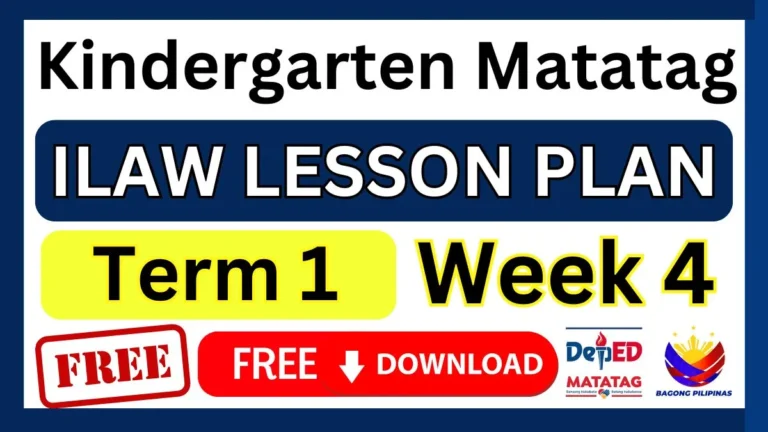 Ilaw Lesson Plan Kindergarten Term 1 Week 4