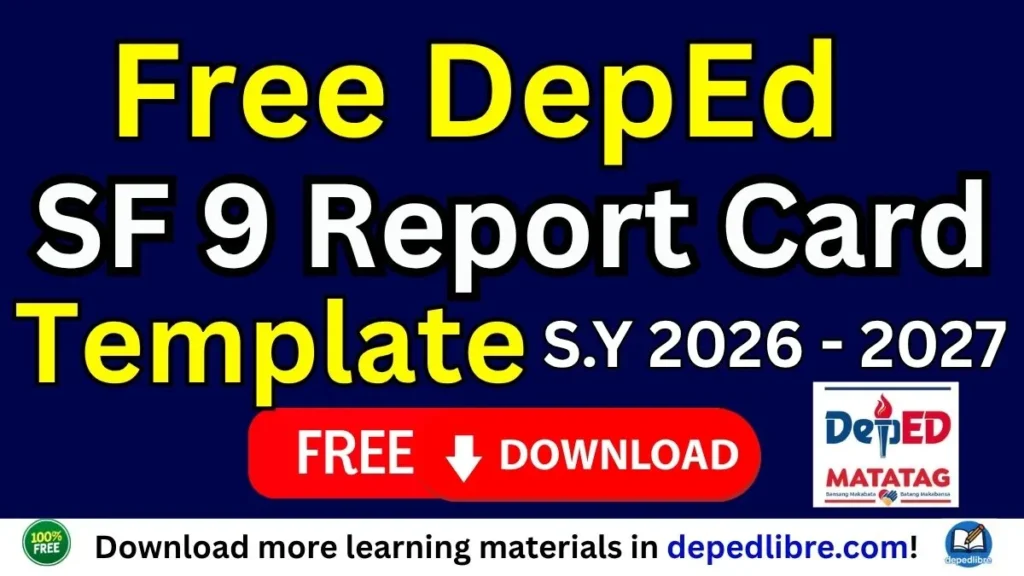 Free DepEd SF9 Report Card Template for SY 2026–2027
