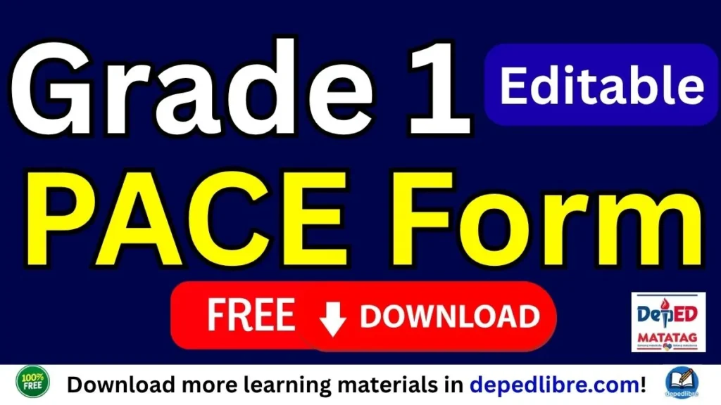 PACE Form Grade 1 Editable