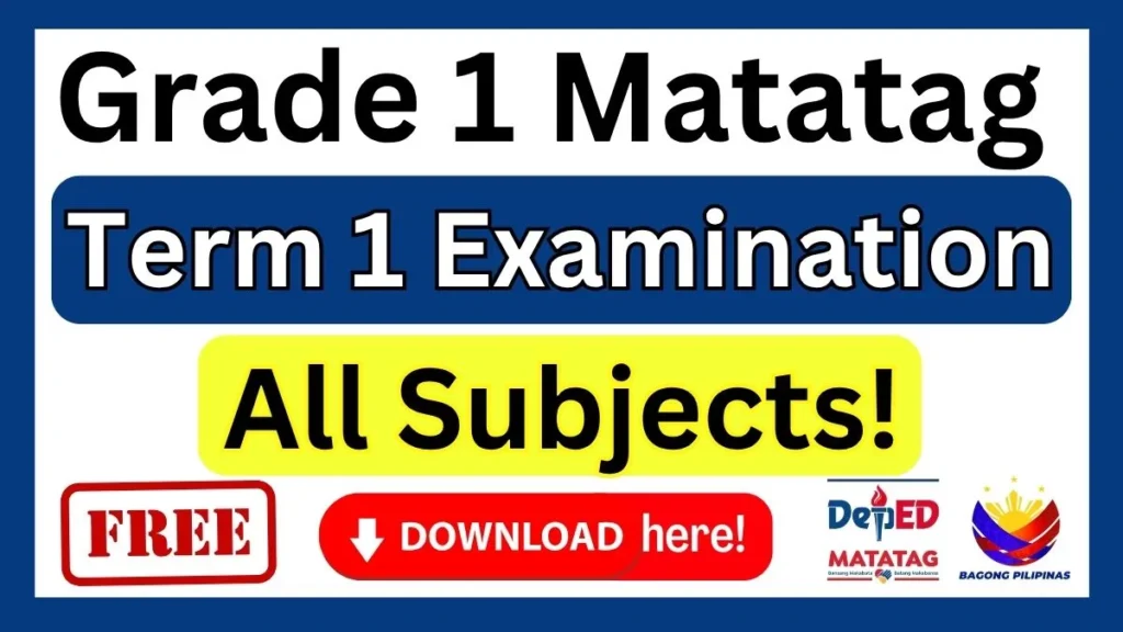 Grade 1 Term 1 Examination with TOS and Answer Key