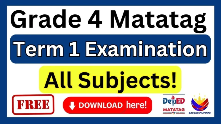 Grade 4 Term 1 Examination with TOS and Answer Key