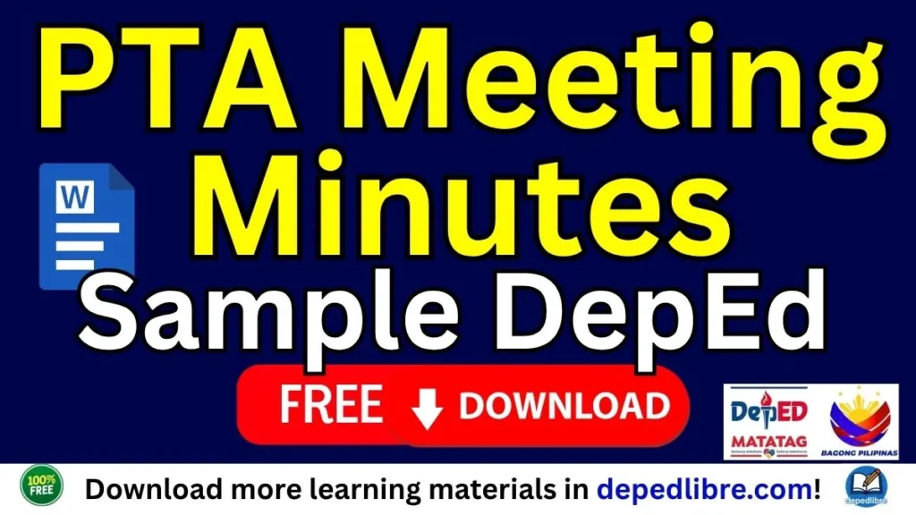 PTA Meeting Minutes Sample DepEd