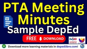 PTA Meeting Minutes Sample DepEd