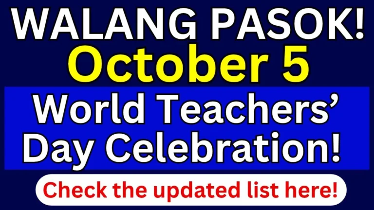 Walang Pasok October 5, 2026