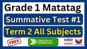 Grade 1 Summative Test #1 Term 2 with TOS and Answer Key