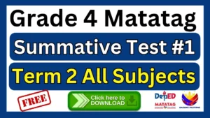 Grade 4 Summative Test 1 Term 2 with TOS and Answer Key